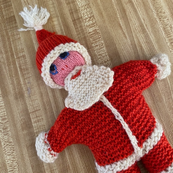 VTG 1960s Santa Claus Doll Knitted 15 Inch - Picture 4 of 8